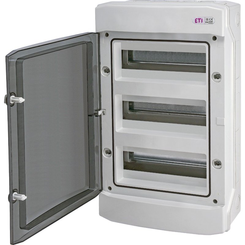 Obudowa natynkowa 36 mod, IP-65 drzwi transparentne, (N-dzielona) ECH-36PT-s