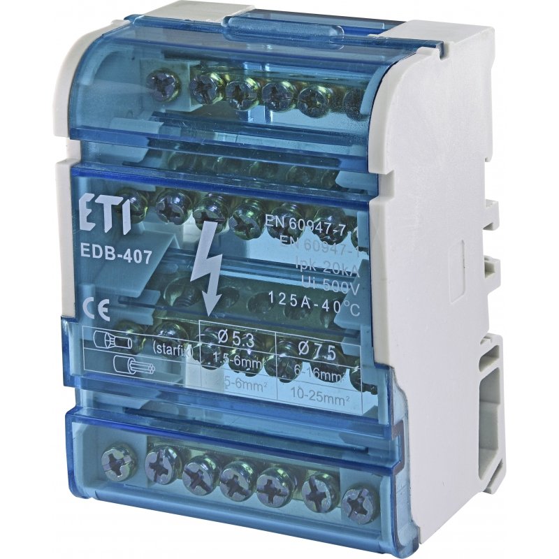 Blok rozdzielczy 125A (4x7 zacisków) EDB-407