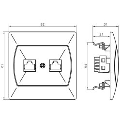 Gniazdo telefoniczne pojedyncze GPT-1A/00