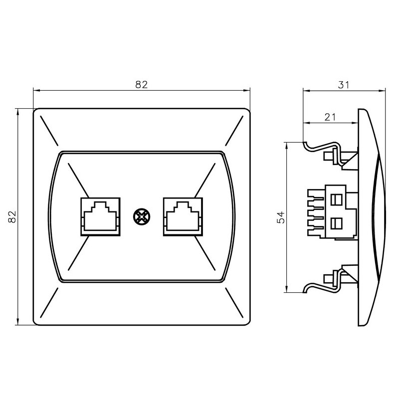 Gniazdo telefoniczne pojedyncze GPT-1A/00