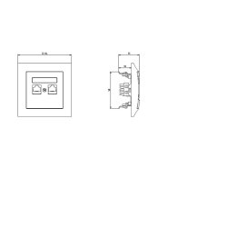 Gniazdo komputerowe podwójne, kat. 5e MMC GPK-2Y/K/m/00
