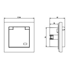 Gniazdo bryzgoszczelne z uziemieniem GPH-1RZ/m/33/d