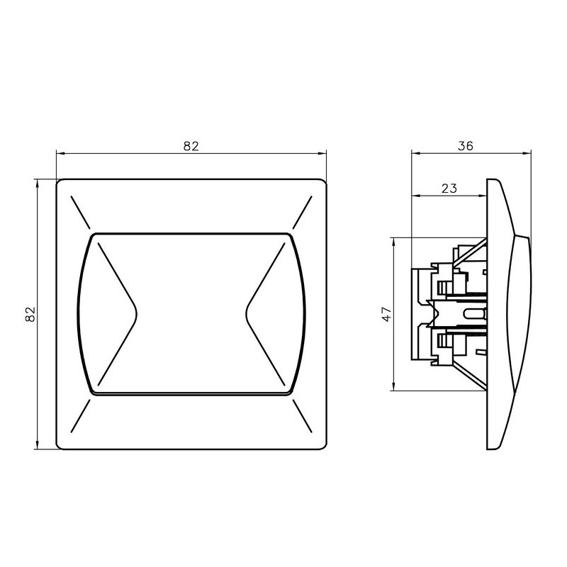 Łącznik schodowy z podświetleniem pomarańczowym ŁP-3AS/01