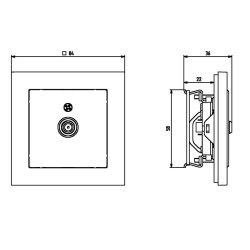 Gniazdo antenowe typu F pojedyncze GPA-1RF/m/27