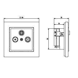Gniazdo RTV-SAT końcowe GPA-RS/m/33