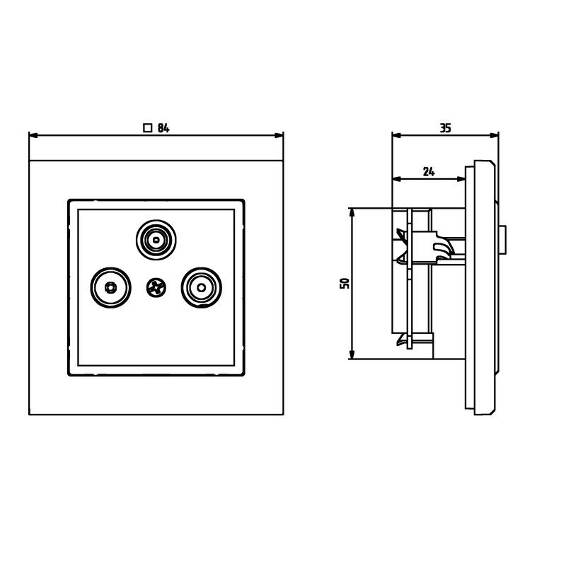Gniazdo RTV-SAT końcowe GPA-RS/m/33