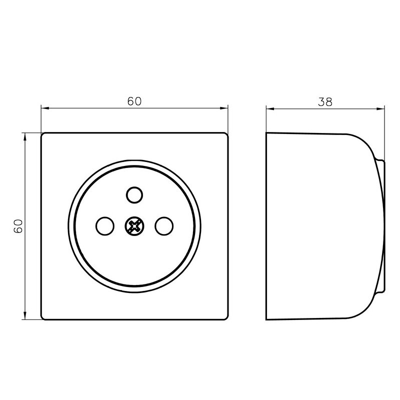 Gniazdo pojedyncze z uziemieniem GN-1BZ/00