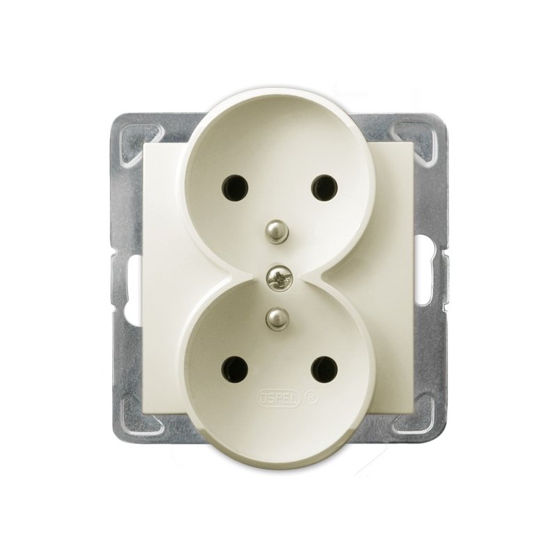 Gniazdo podwójne z uziemieniem moduł bez ramki GP-2YRZ/m/27