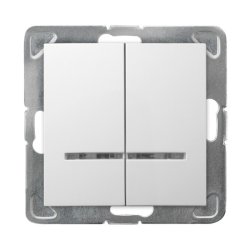 Łącznik dwugrupowy świecznikowy z podświetleniem pomarańczowym ŁP-2YS/m/00