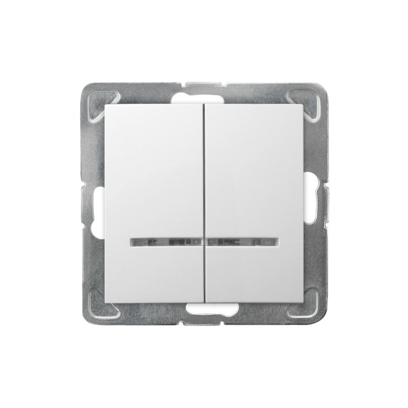 Łącznik dwugrupowy świecznikowy z podświetleniem pomarańczowym ŁP-2YS/m/00