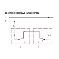 Łącznik schodowy z podświetleniem niebieskim ŁP-3YS/m/18