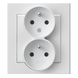 Gniazdo podwójne z uziemieniem, i funkcją niezamienności faz GP-2RC/00