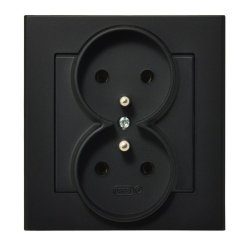 Gniazdo podwójne z uziemieniem kompletne z ramką GP-2RZ/33