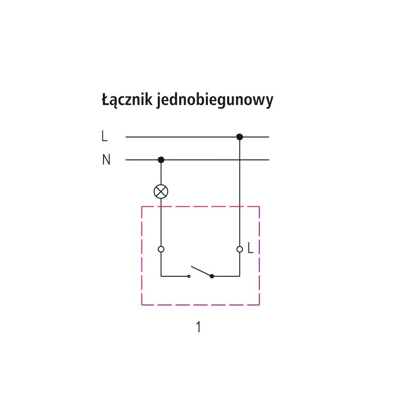 Łącznik jednobiegunowy ŁP-1R/m/27