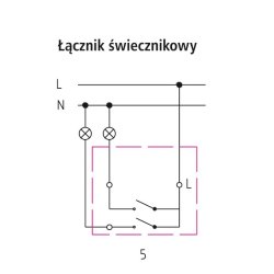 Łącznik dwugrupowy świecznikowy ŁP-2R/m/27