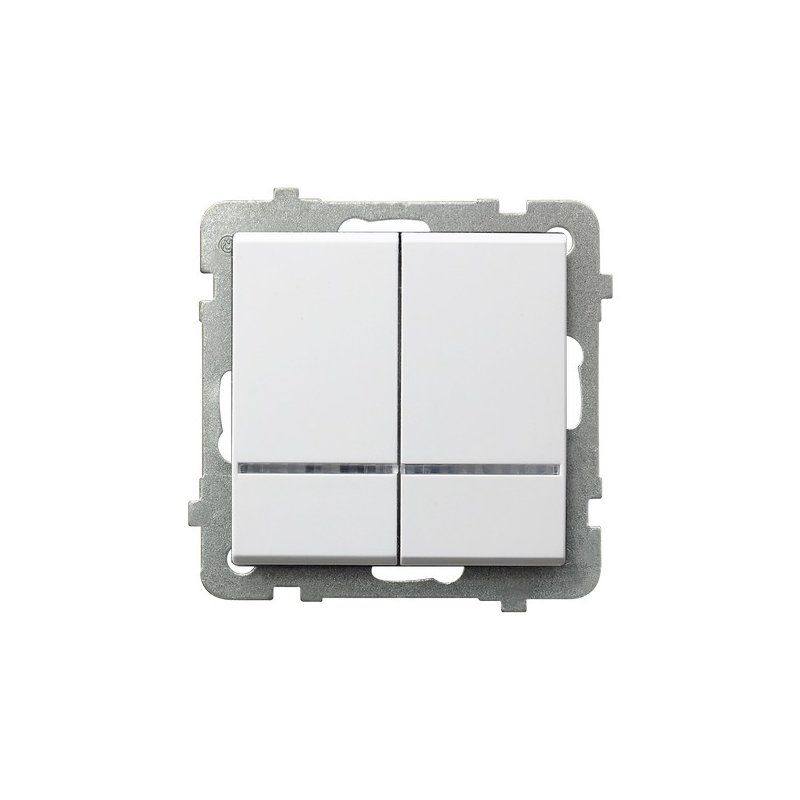 Łącznik dwugrupowy świecznikowy z podświetleniem pomarańczowym ŁP-2RS/m/00