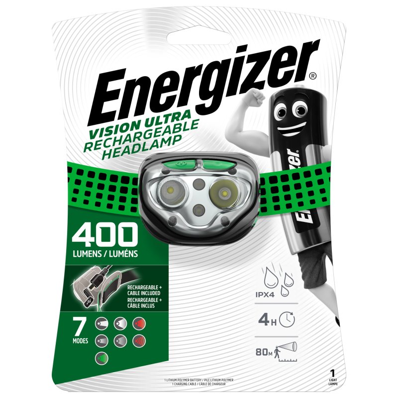 LATARKA ENERGIZER HEADLIGHT VISION ULTRA HD RECHARGEABLE 400 lm