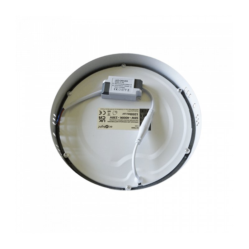 DOWNLIGHT N/T OKRĄG 209x27 18W 4000K 1400lm EC79808 BIAŁY ECOLIGHT