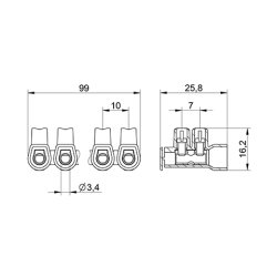 MT PRO 6 – 6 mm² – 10 torowa Listwa zaciskowa śrubowa termoplastyczna J441000 Elektro Becov
