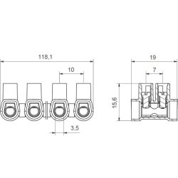 MT 106 N – 6 mm² – 12-torowa Listwa zaciskowa śrubowa termoplastyczna J515102 Elektro Becov