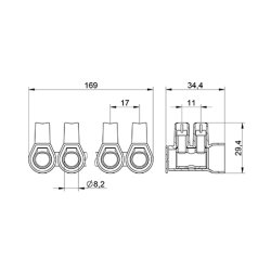 MT PRO 35 – 35 mm² – 10-torowa Listwa zaciskowa śrubowa termoplastyczna J441003 Elektro Becov