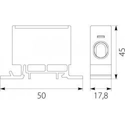 Złączka szynowa przelotowa 2-przewodowa 16-50mm2 ZP50 Cu/s