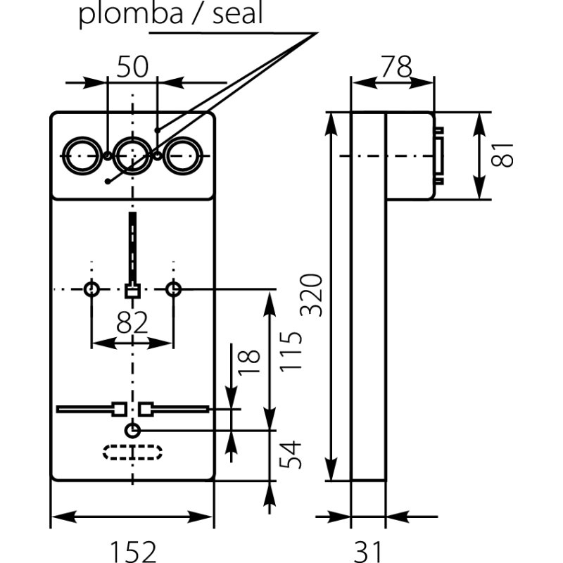 Tablica licznikowa TL-1F-3X25A