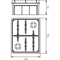 Puszka podtynkowa Pp/t 6 (126x156x68,5)