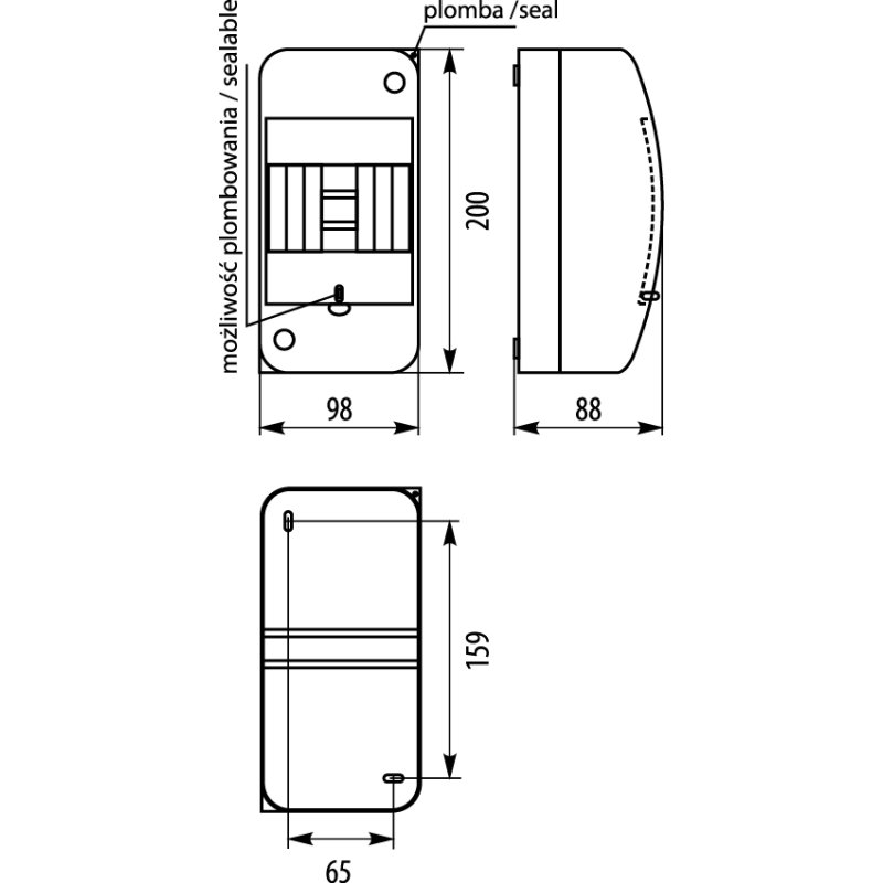 Rozdzielnica natynkowa - RNTO 4S