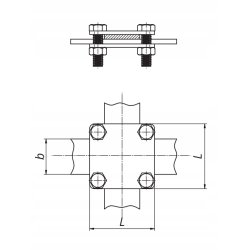 Złącze do bednarki B30 4 śrubowe StZn