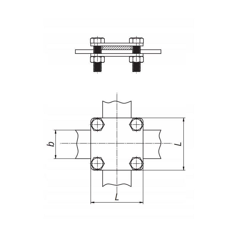 Złącze do bednarki B30 4 śrubowe StZn