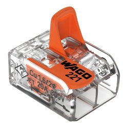 Szybkozłączka uniwersalna 2x0,2-4mm2 z dźwigniami zwalniającymi 221-412 WAGO
