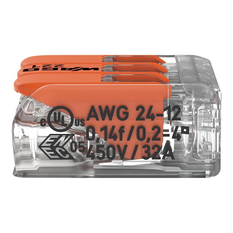 Złączka uniwersalna 3x 0,14-4mm2 221-413 WAGO
