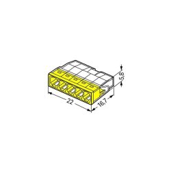 Szybkozłączka 5x 0,5‑2,5mm2 transparentna/żółta 2273‑205 WAGO