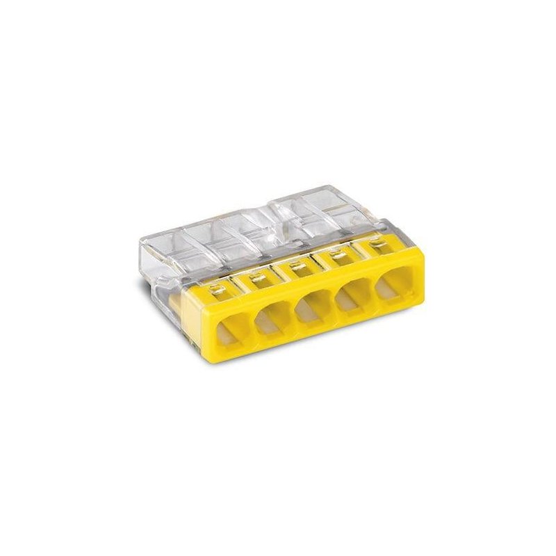 Szybkozłączka 5x 0,5‑2,5mm2 transparentna/żółta 2273‑205 WAGO