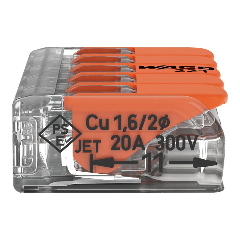 Szybkozłączka uniwersalna 5x0,2-4mm² 221-415 WAGO