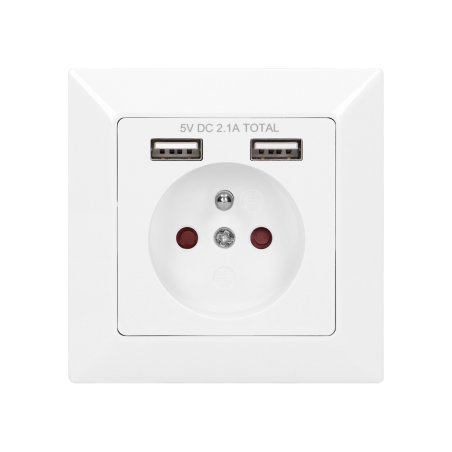Gniazdo pojedyncze 2P+Z, USBx2