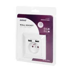 Gniazdo pojedyncze 2P+Z, USBx2