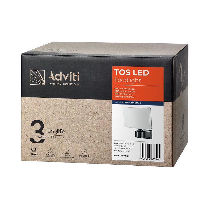 TOS LED 30W naświetlacz ogrodowy LED Czarny