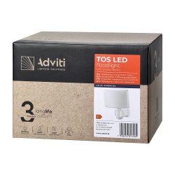 TOS LED 30W naświetlacz ogrodowy z czujnikiem ruchu, Biały