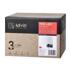 TOS LED 30W naświetlacz ogrodowy z czujnikiem ruchu, Czarny