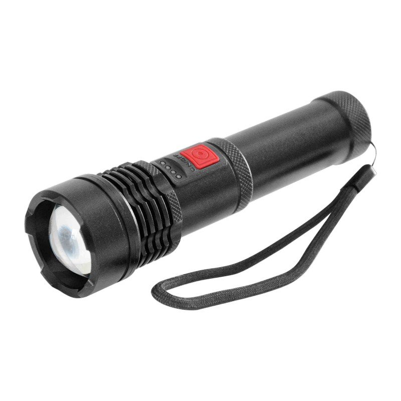 Taktyczna latarka ręczna LED COB 12W z funkcją zoom i akumulatorem LT-12