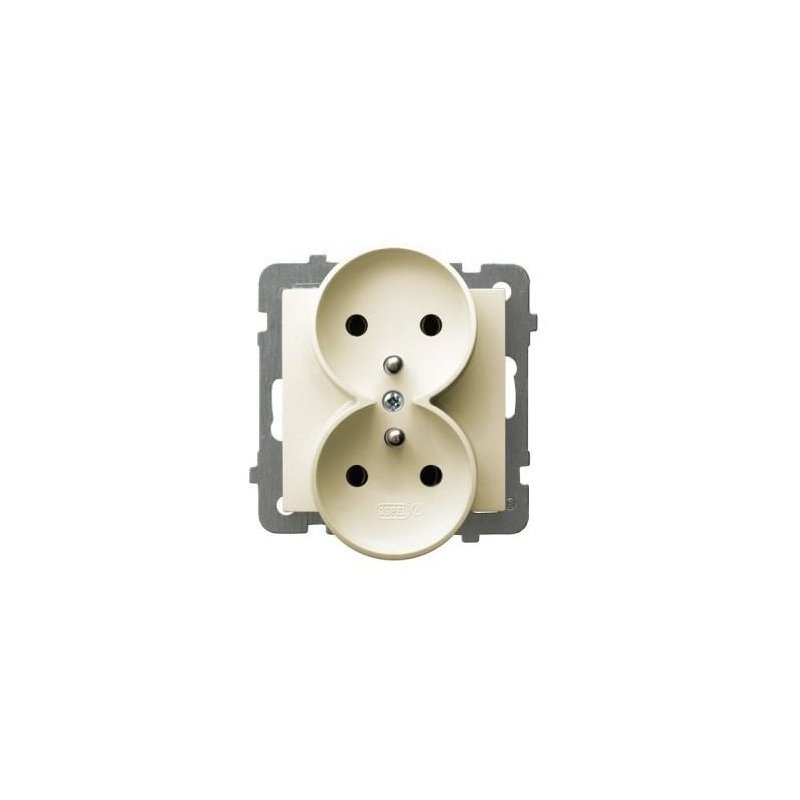 Gniazdo podwójne z uziemieniem moduł bez ramki GP-2GRZ/m/27