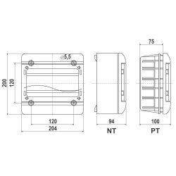 Rozdzielnica n/t i p/t 9 modułowa z drzwiczkami