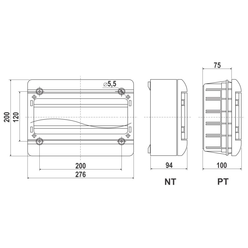 Rozdzielnica n/t i p/t 13 modułowa z drzwiczkami