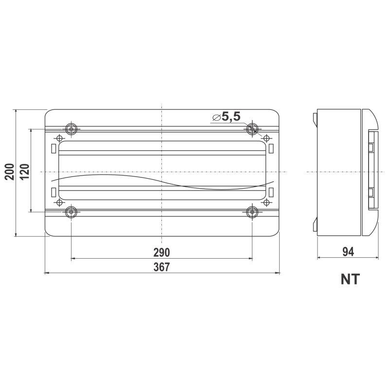 Rozdzielnica n/t i p/t 18-modułowa z drzwiczkami