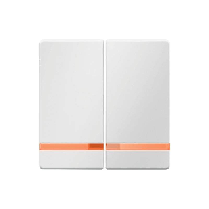 Klawisze z pomarańczową soczewką, białe aksamit Berker Q.1