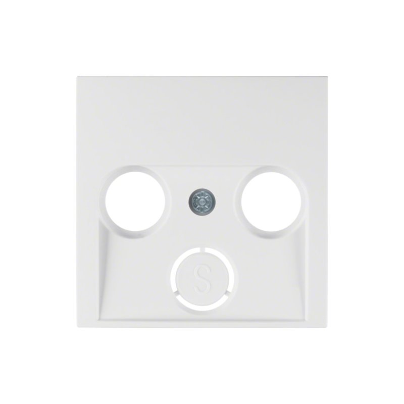 Płytka czołowa do gniazda antenowego 2- i 3- wyjściowego, biała B.Kwadrat