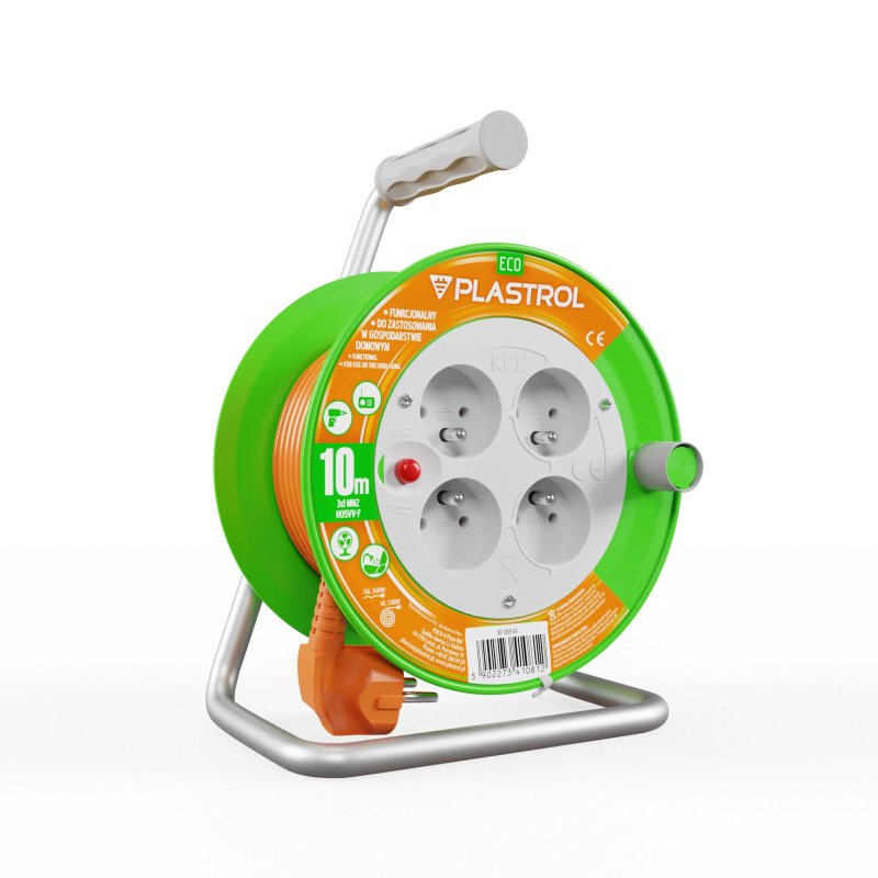 Przedłużacz bębnowy ECO LINE, 4x2p+Z - 10m