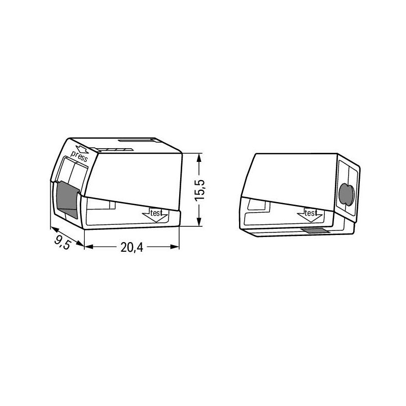 Szybkozłączka oświetleniowa 2x2,5mm² Biała 224-112 WAGO